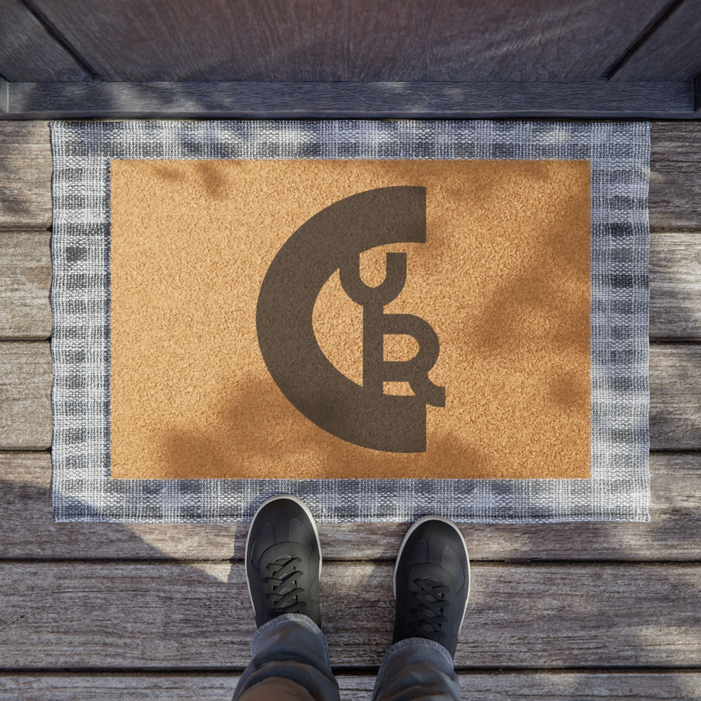Monogrammed Coir Doormat with Modern CYR Logo