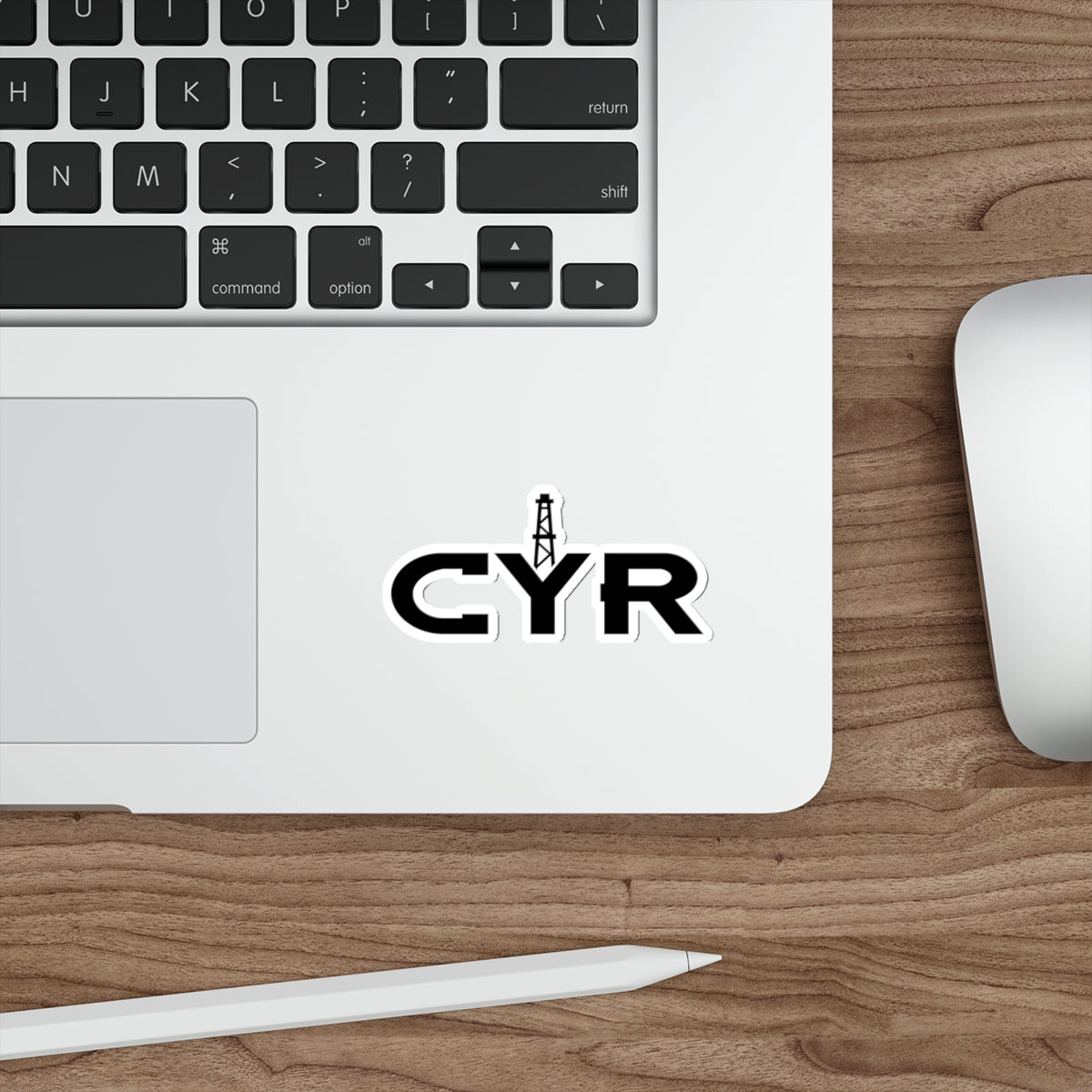 CYR Oil Rig Die-Cut Sticker — Black Logo Laptop Sticker
