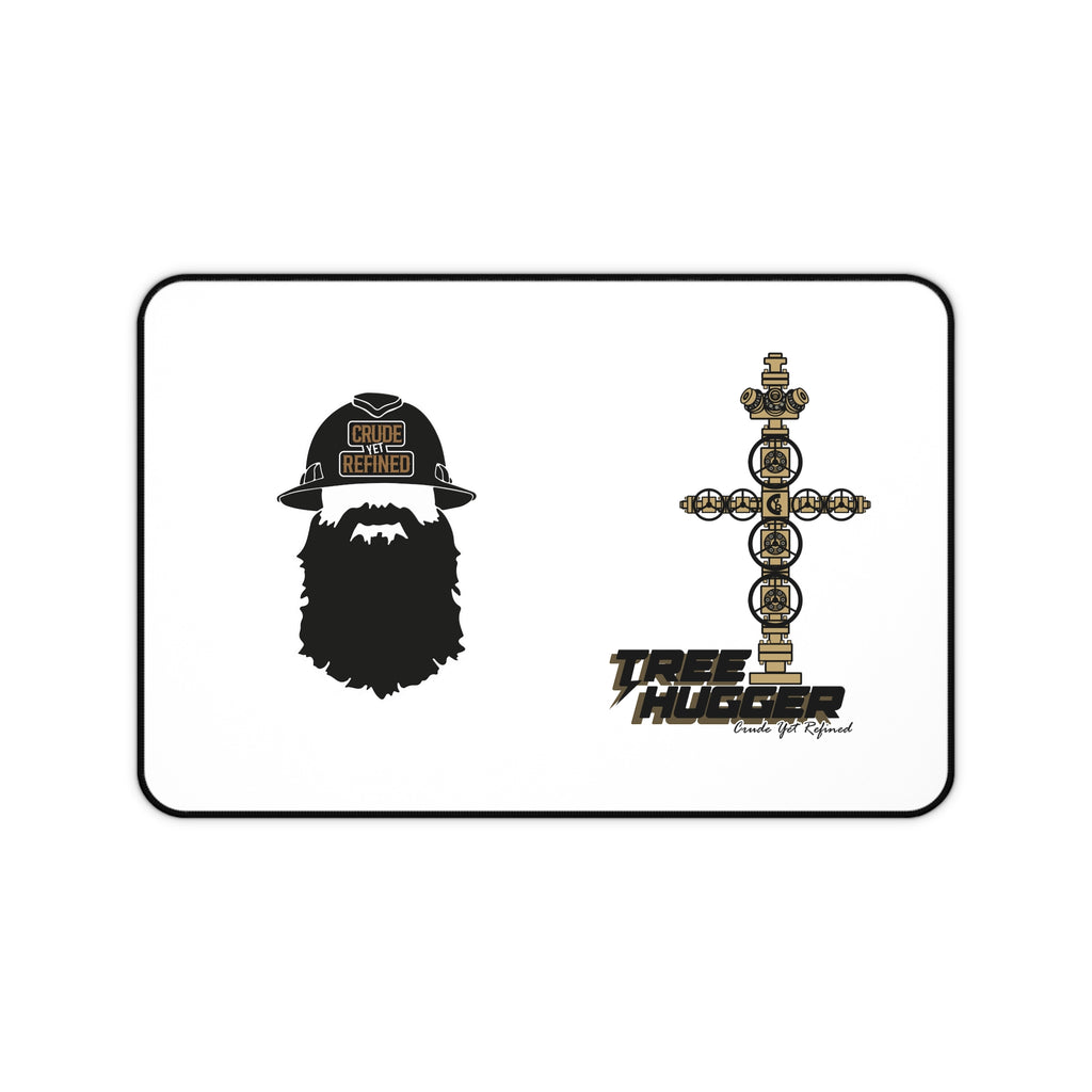 Tree Hugger Desk Mat — Beard Logo & Cross Emblem Mouse Pad