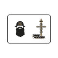 Tree Hugger Desk Mat — Beard Logo & Cross Emblem Mouse Pad