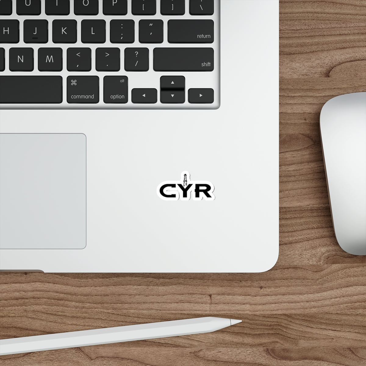 CYR Oil Rig Die-Cut Sticker — Black Logo Laptop Sticker