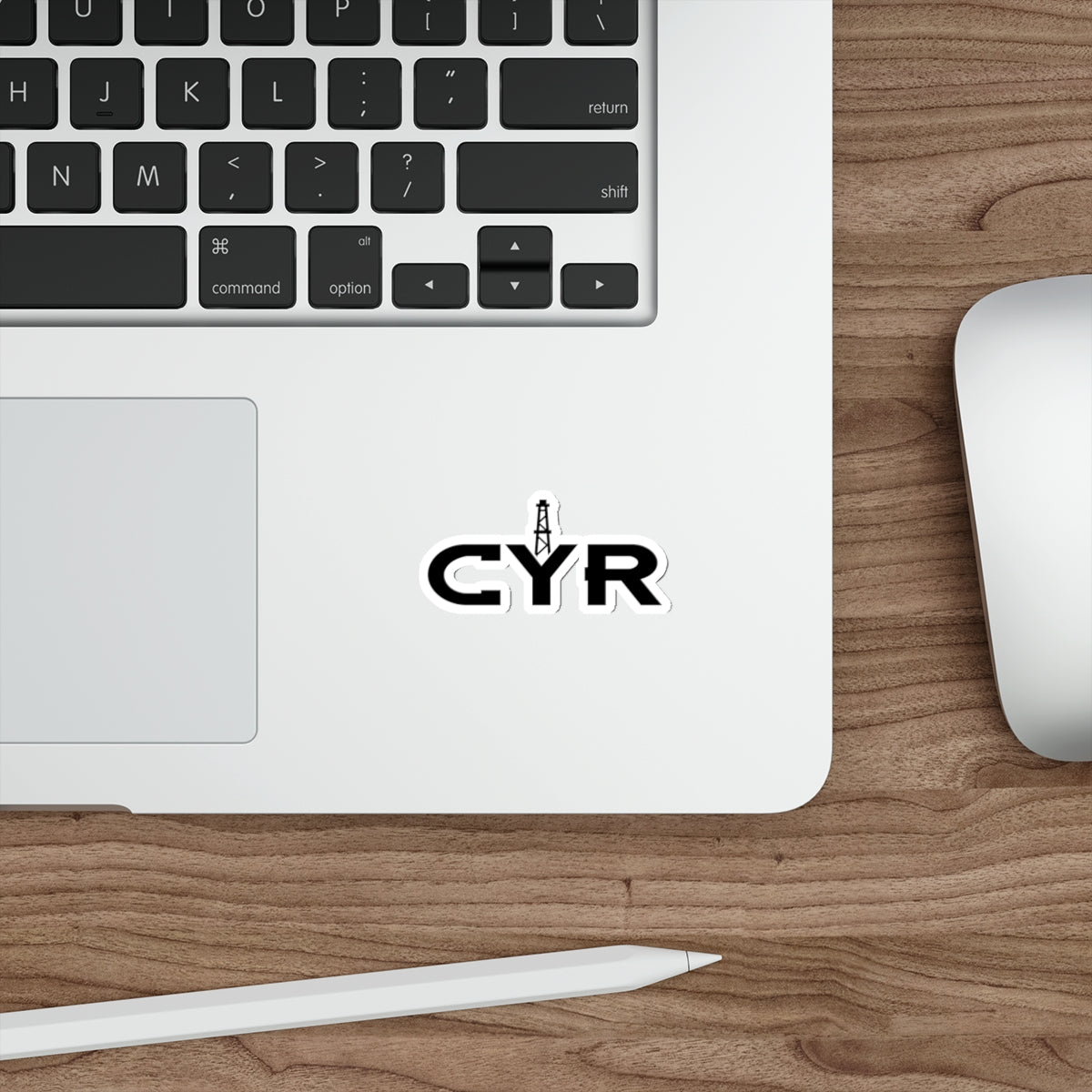 CYR Oil Rig Die-Cut Sticker — Black Logo Laptop Sticker