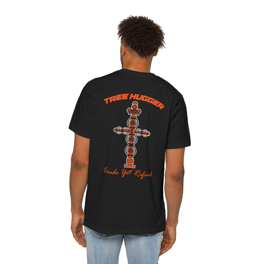 Tree Hugger T-Shirt — ‘Crude Yet Refined’ Oilfield Cross Design
