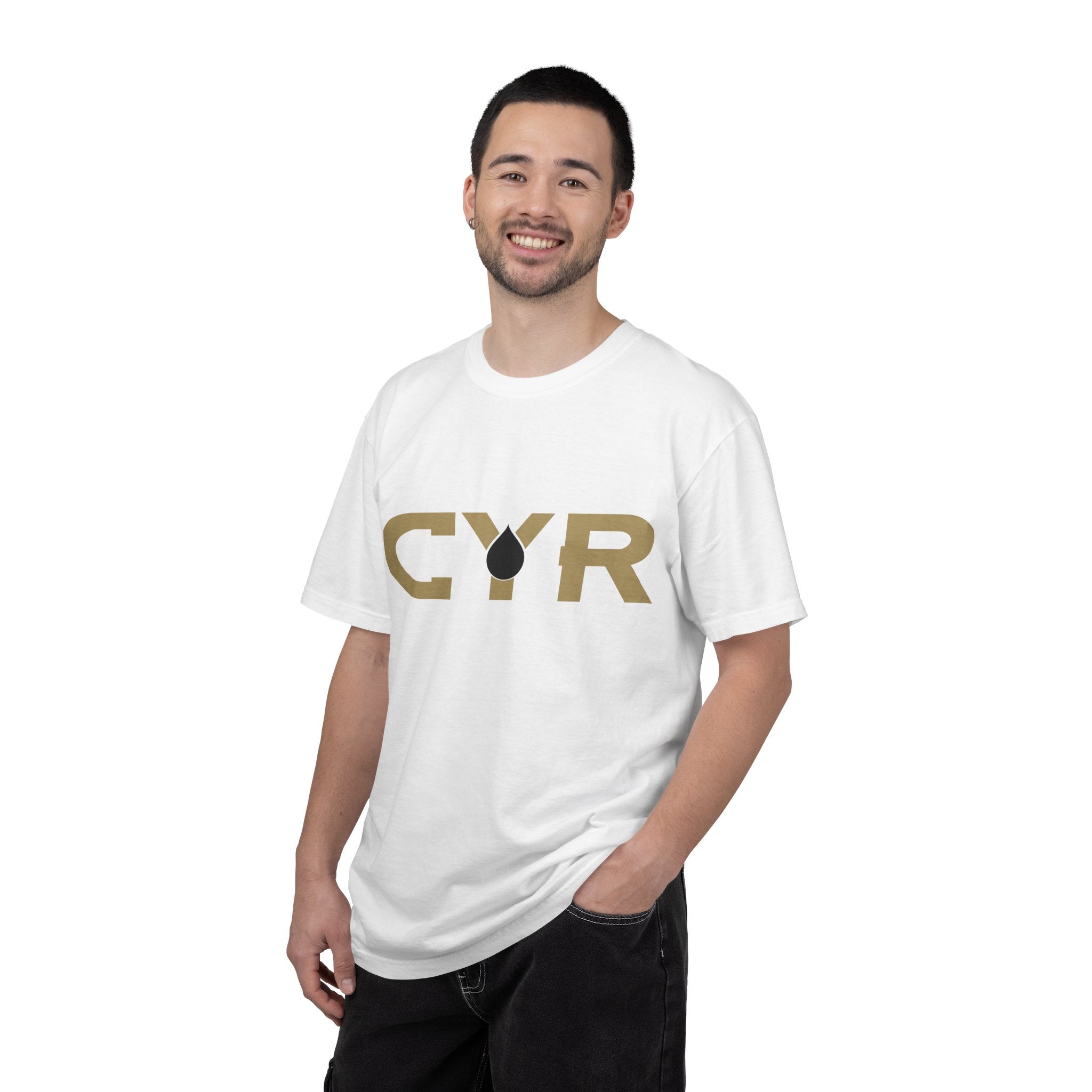 CYR Logo T-Shirt — Minimalist Gold Graphic Tee