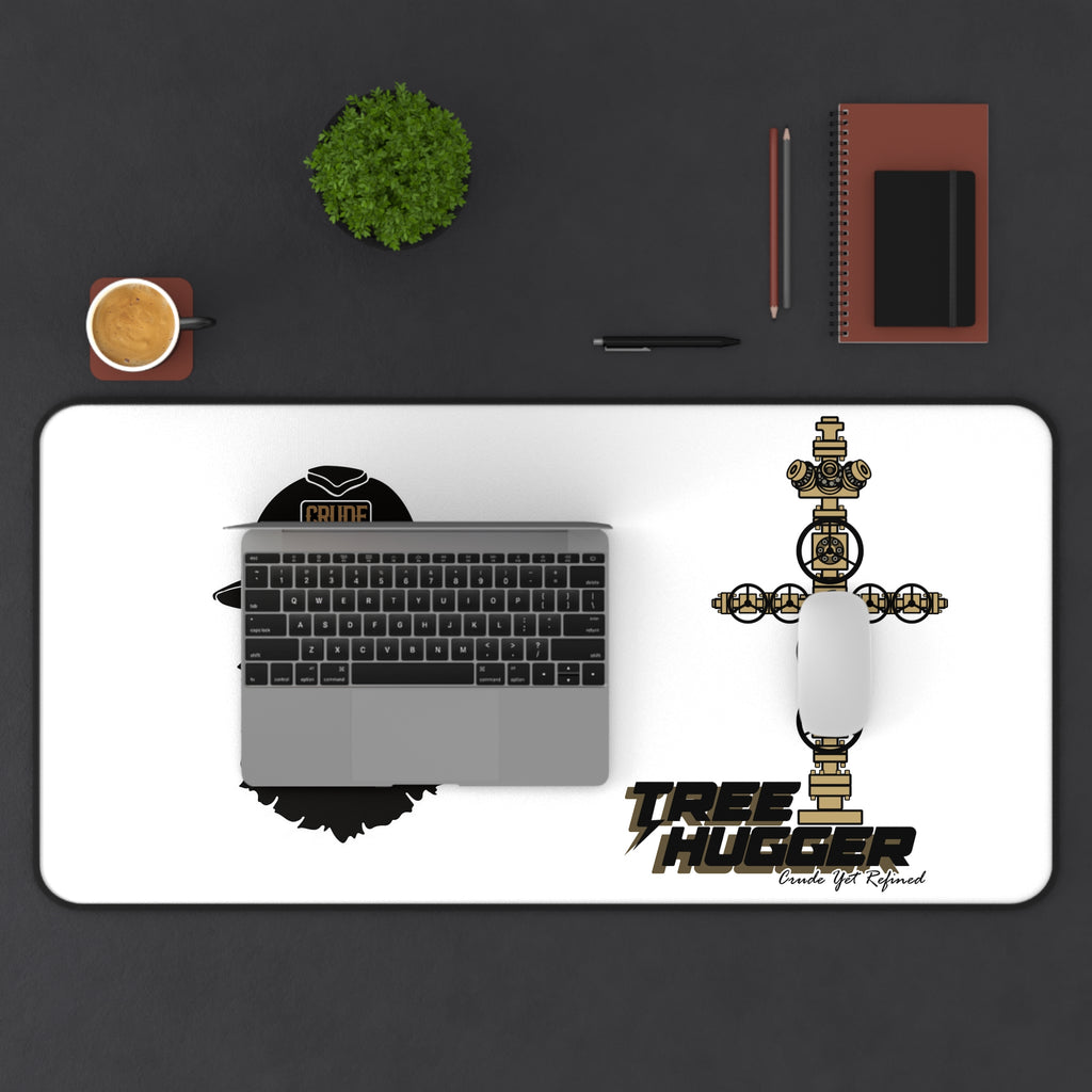 Tree Hugger Desk Mat — Beard Logo & Cross Emblem Mouse Pad