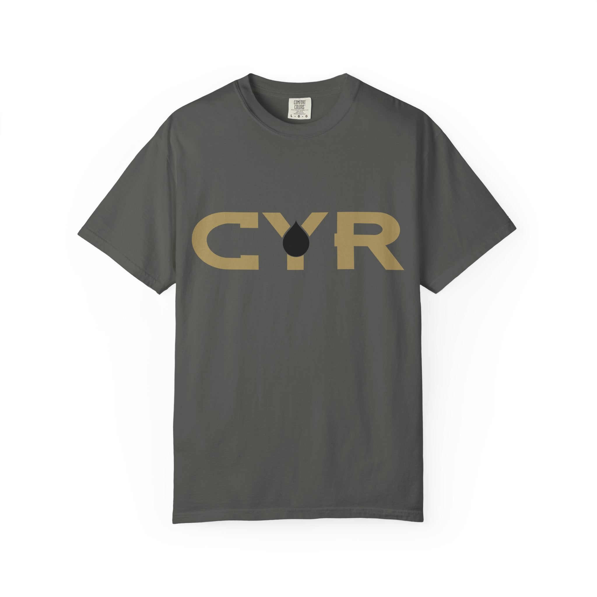 CYR Logo T-Shirt — Minimalist Gold Graphic Tee