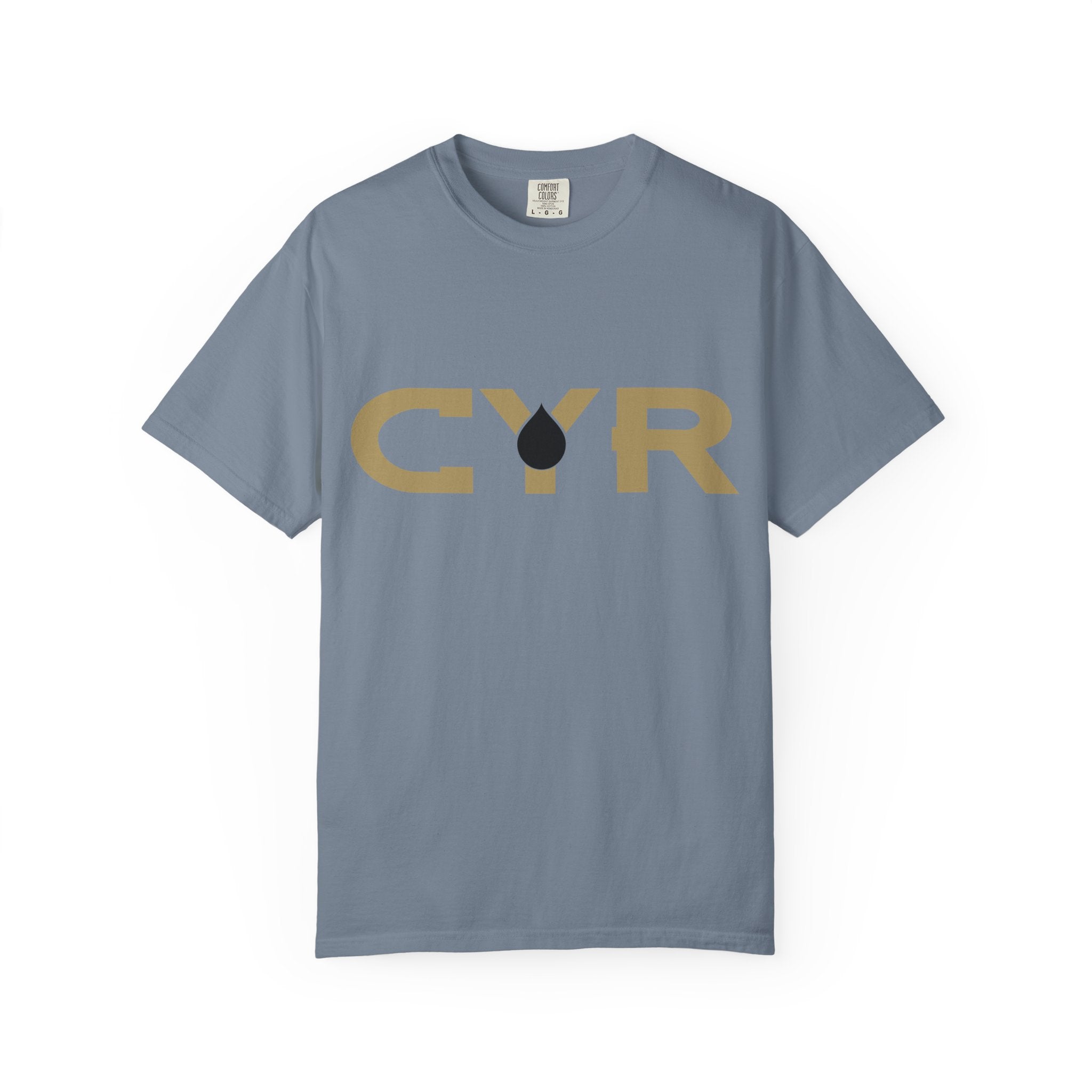 CYR Logo T-Shirt — Minimalist Gold Graphic Tee