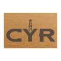 Monogrammed Coir Doormat with Modern CYR Logo