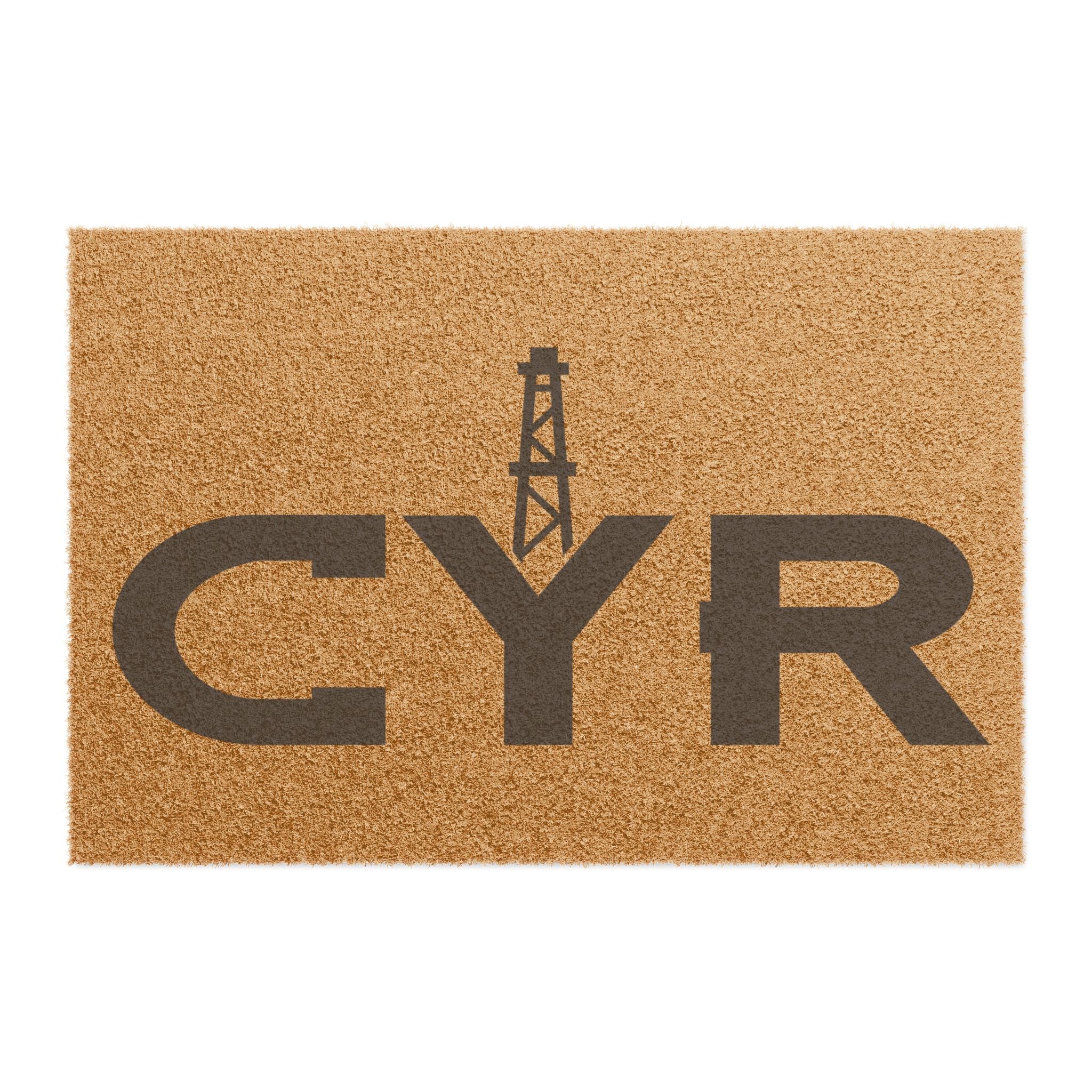 Monogrammed Coir Doormat with Modern CYR Logo