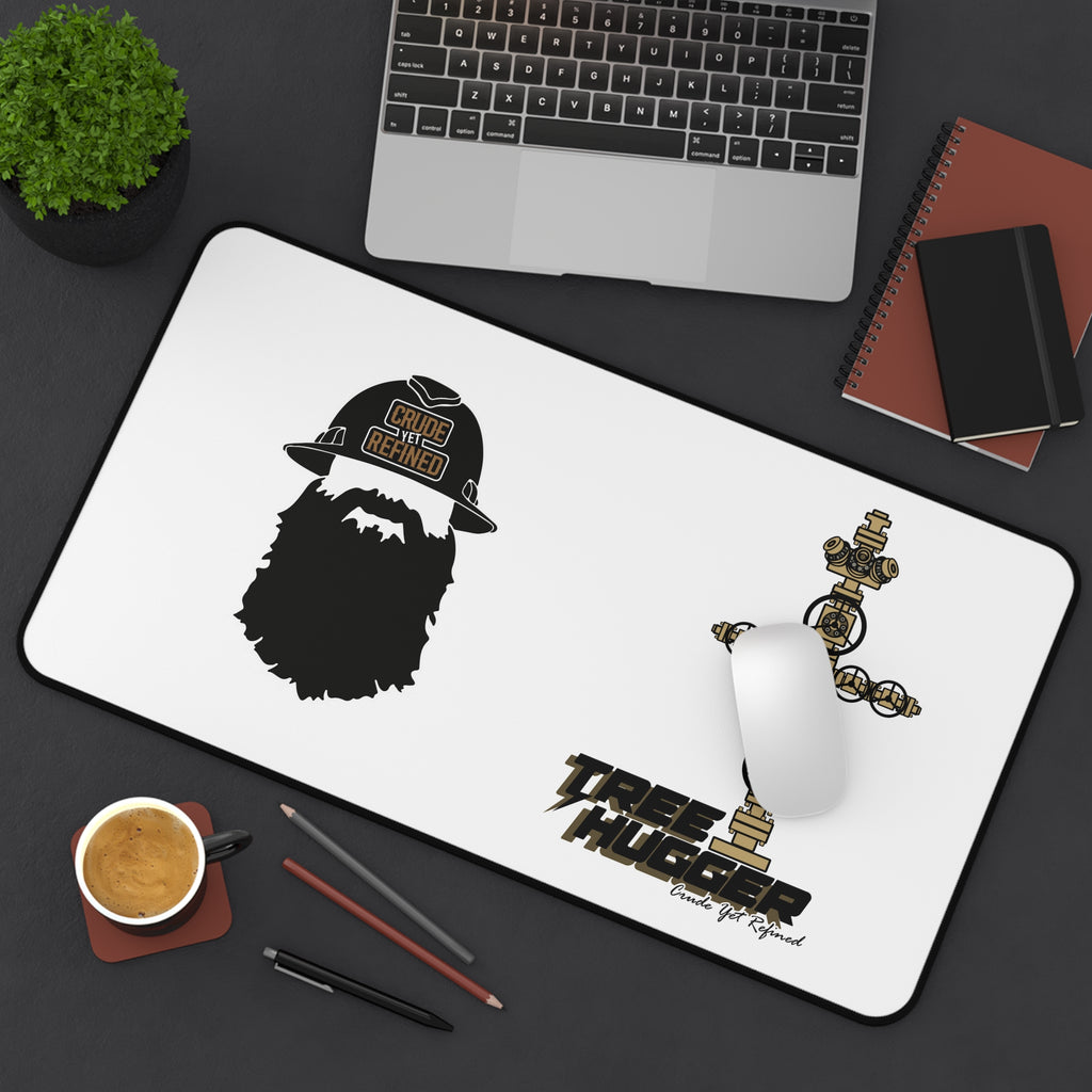 Tree Hugger Desk Mat — Beard Logo & Cross Emblem Mouse Pad