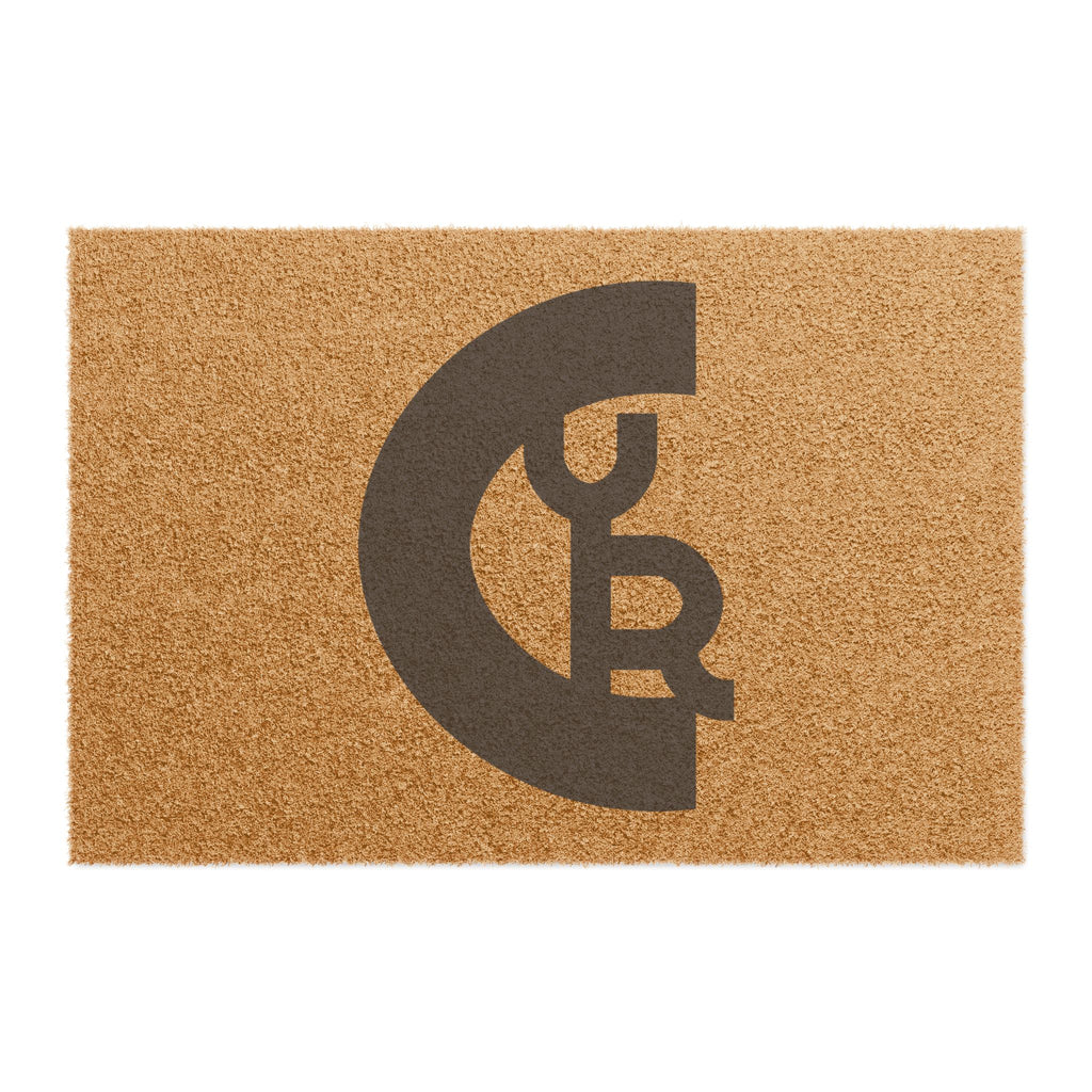 Monogrammed Coir Doormat with Modern CYR Logo