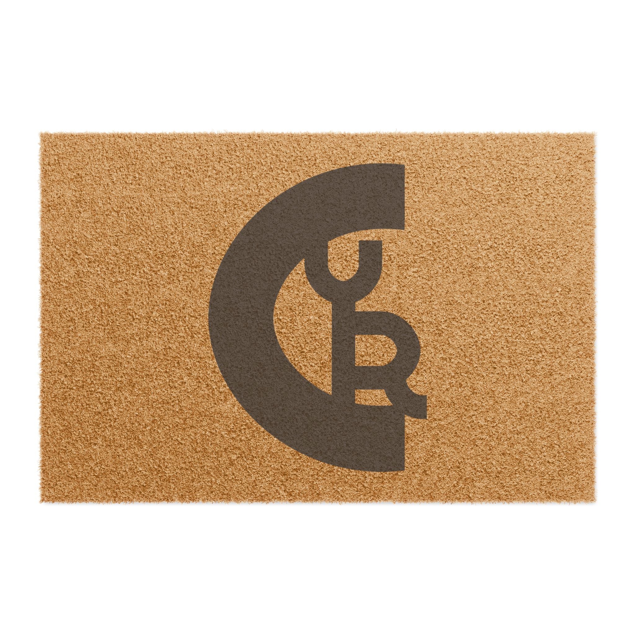 Monogrammed Coir Doormat with Modern CYR Logo