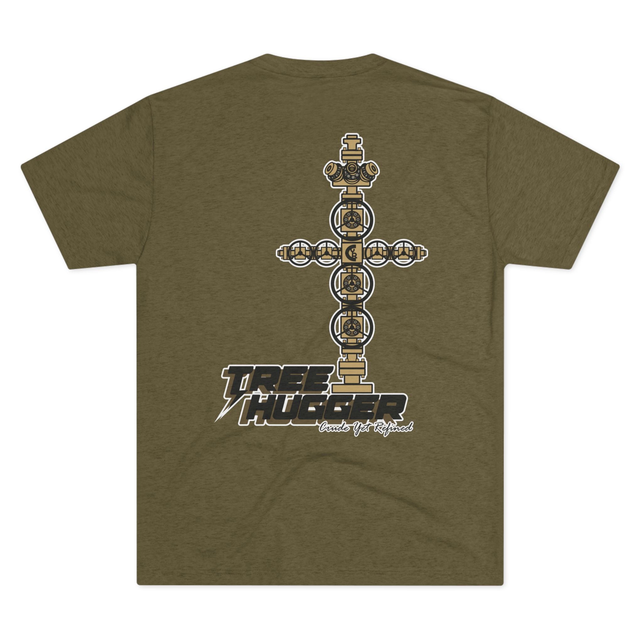 Tree Hugger Cross T‑Shirt — Vintage Mechanical Cross Graphic Tee