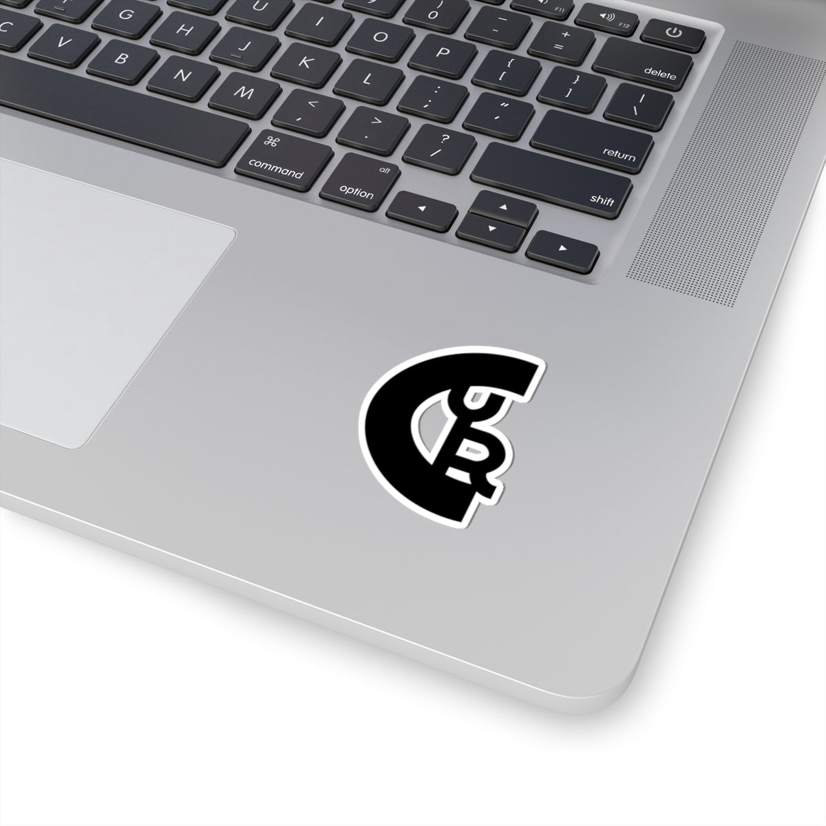 Monogram C•YR Black Kiss-Cut Sticker — Minimal Logo Laptop Decal