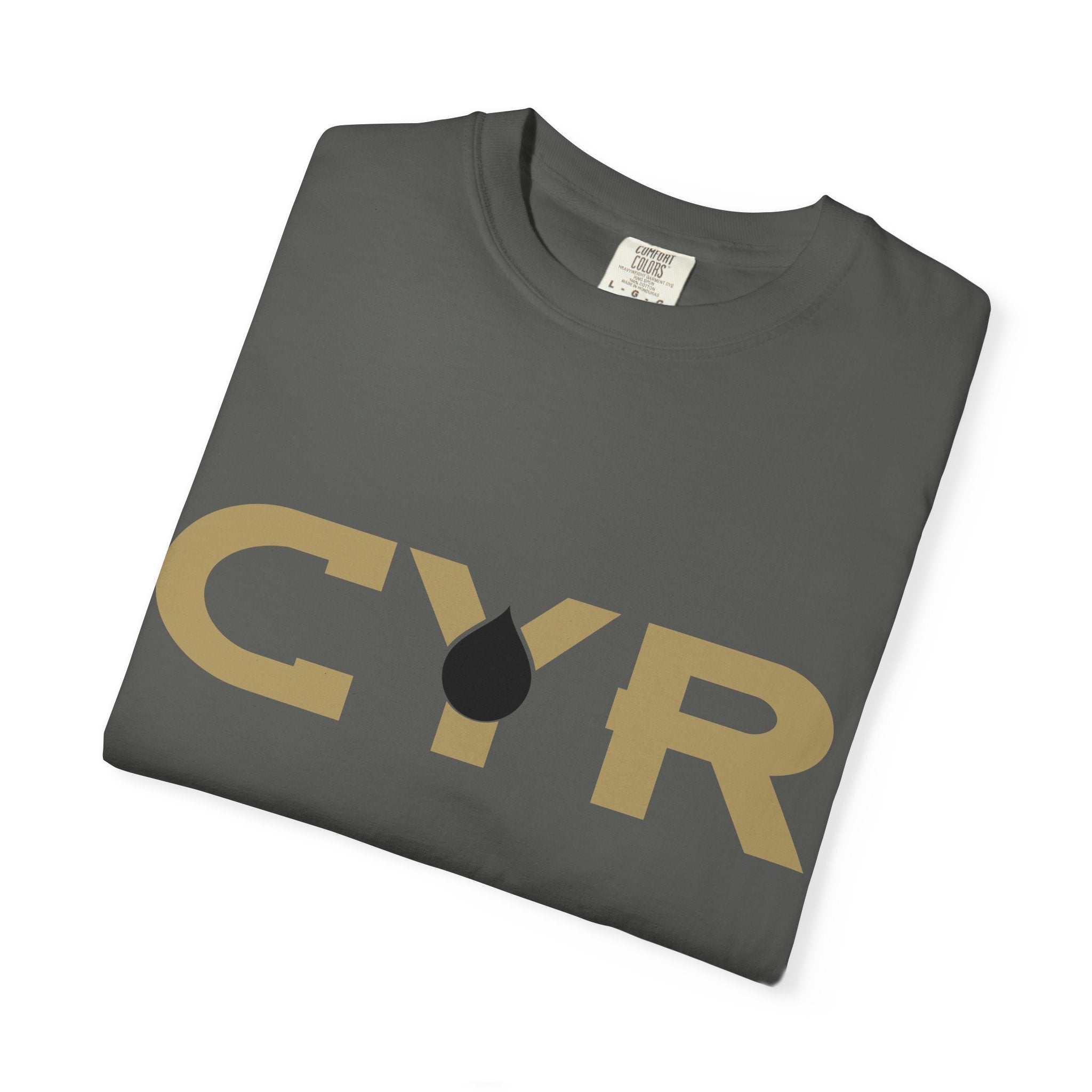 CYR Logo T-Shirt — Minimalist Gold Graphic Tee