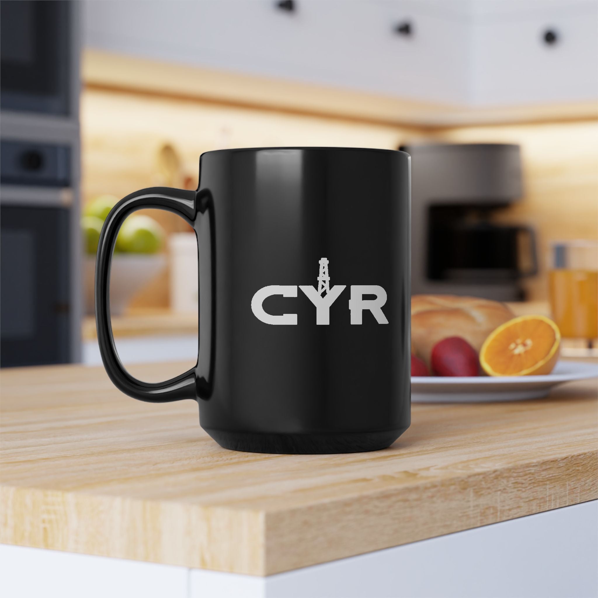 CYR Logo Black Coffee Mug – 11oz/15oz Branded Ceramic Mug
