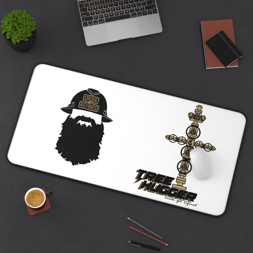 Tree Hugger Desk Mat — Beard Logo & Cross Emblem Mouse Pad