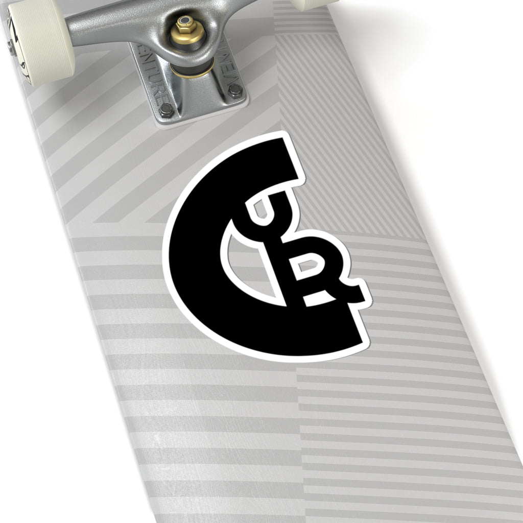 Monogram C•YR Black Kiss-Cut Sticker — Minimal Logo Laptop Decal