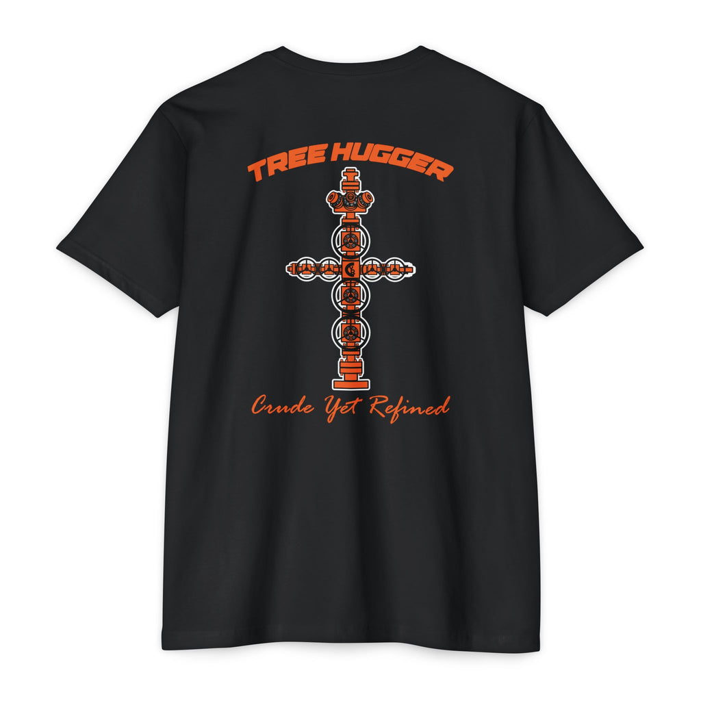 Oilfield Jolly Roger T‑Shirt — 'Back to Our Roots' Orange Frac Tree Design