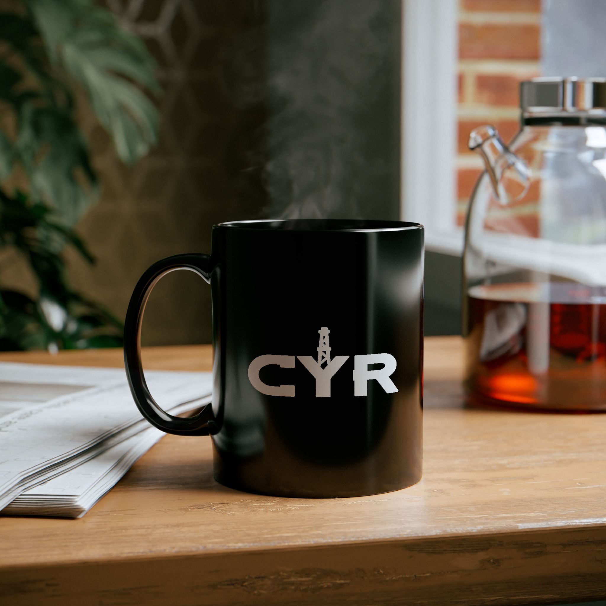 CYR Logo Black Coffee Mug – 11oz/15oz Branded Ceramic Mug