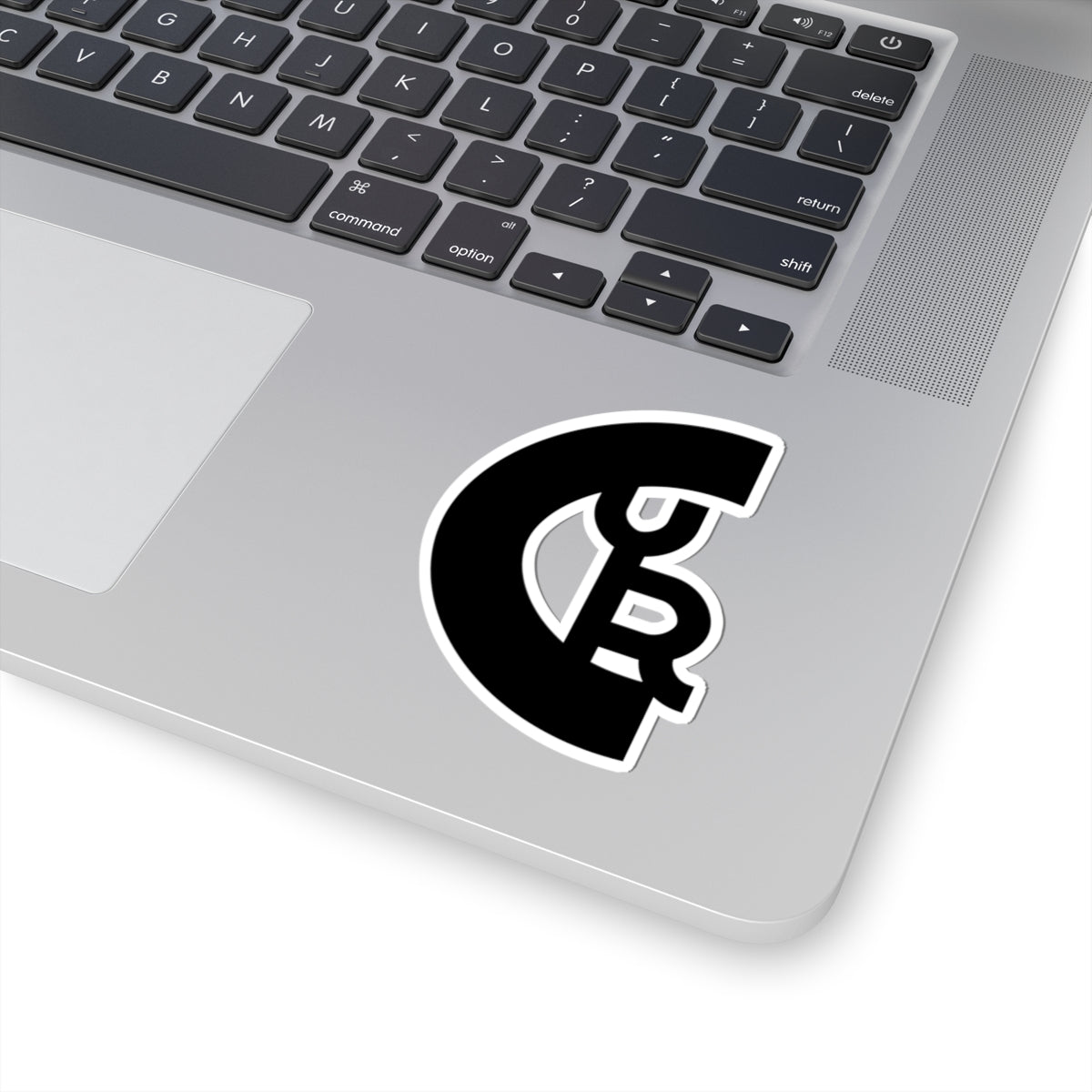 Monogram C•YR Black Kiss-Cut Sticker — Minimal Logo Laptop Decal