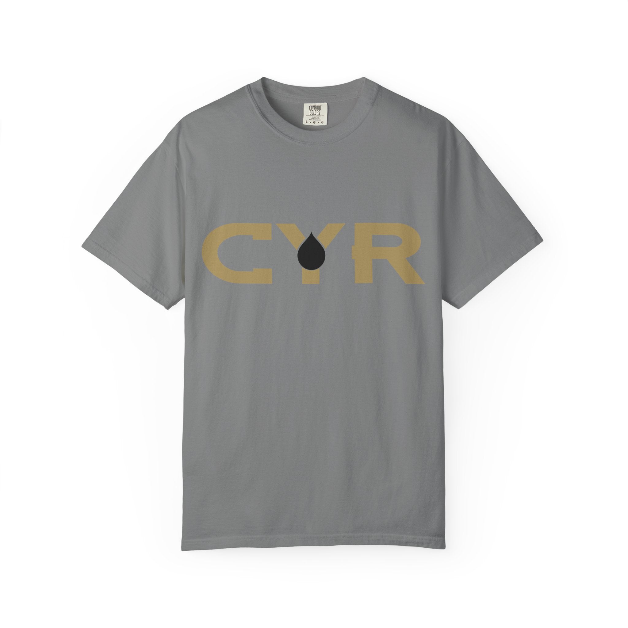 CYR Logo T-Shirt — Minimalist Gold Graphic Tee