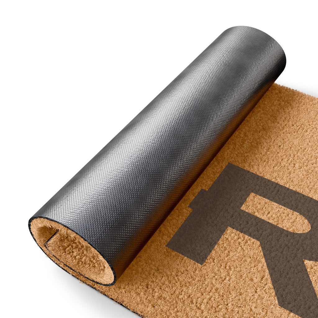 Monogrammed Coir Doormat with Modern CYR Logo
