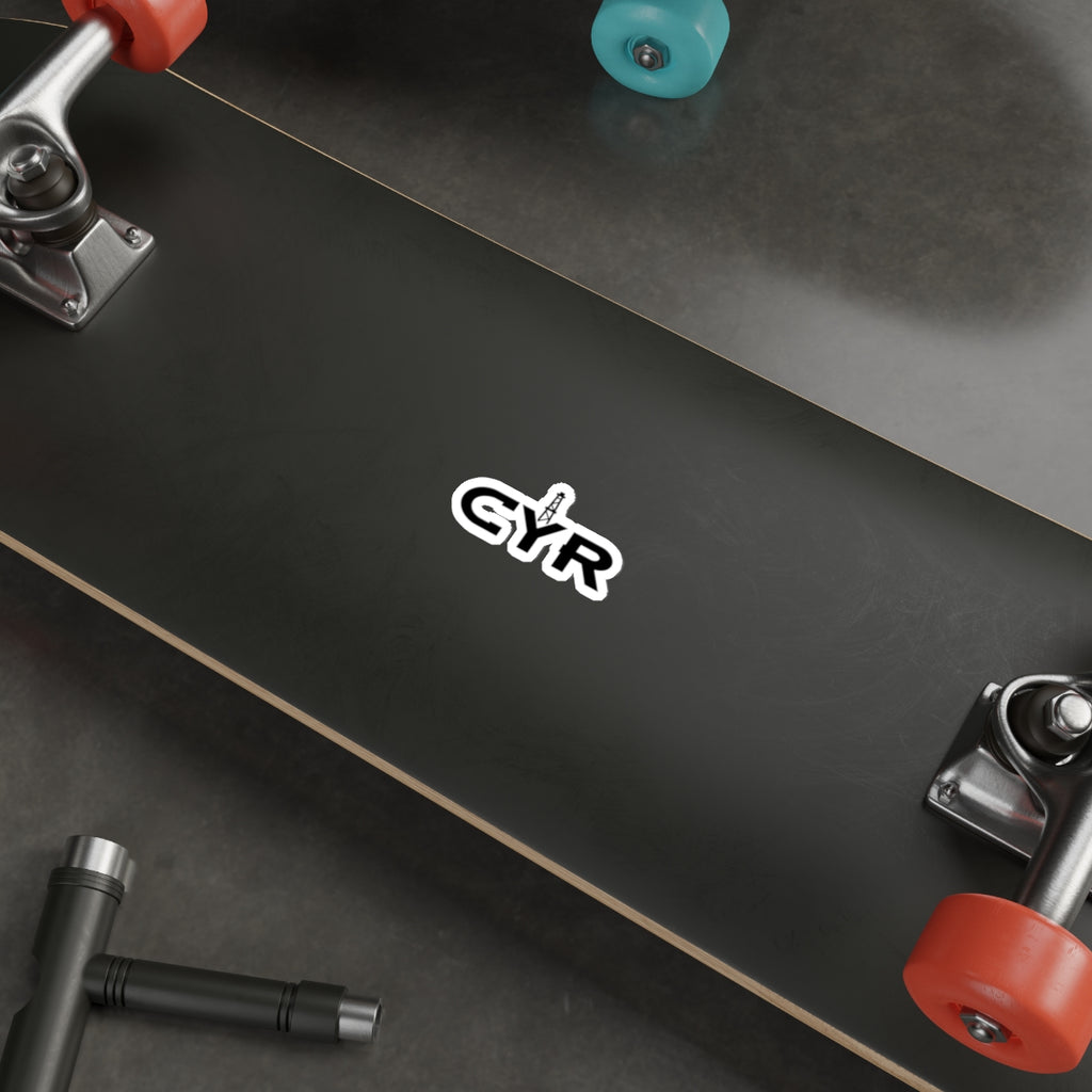 CYR Oil Rig Die-Cut Sticker — Black Logo Laptop Sticker